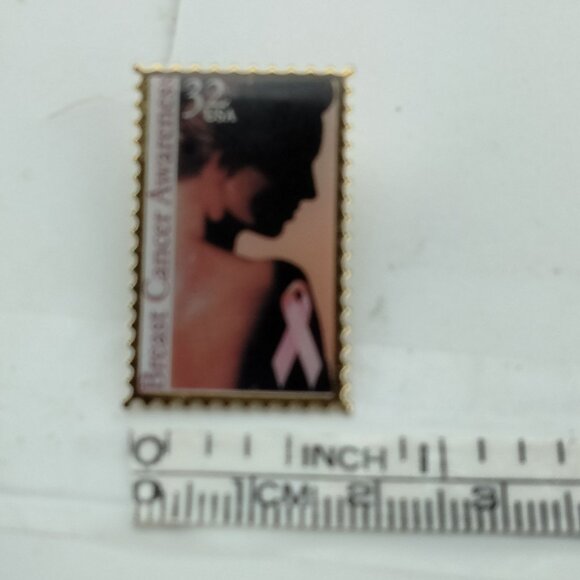 Breast Cancer Awareness Stamp Pin Brooch 32 USA - Picture 3 of 3
